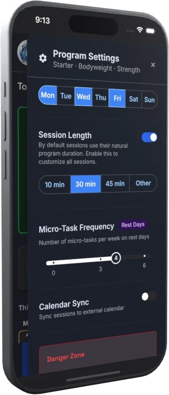 Move Journey session settings